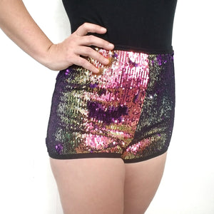High rise booty shorts Pink/ Purple